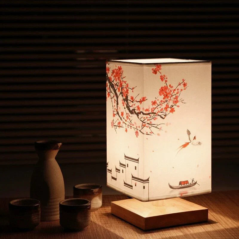 Lámpara de mesa inspirada en Japandi